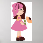Meisje dat een bloem Poster houdt (Voorkant)