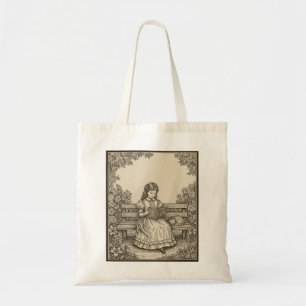 Meisje dat een boek leest Elegante literatuur Bibl Tote Bag