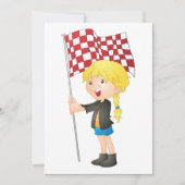 Meisje dat een gecontroleerde vlag heeft kaart (Voorkant)