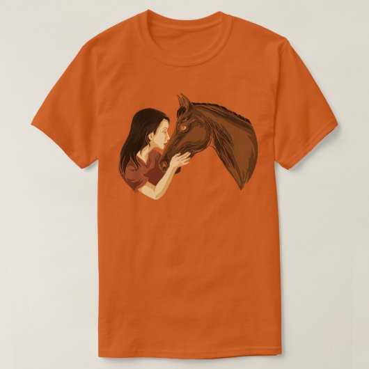 Meisje dat een paardenpaard borstsleept t-shirt (Design voorkant)
