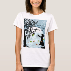 Meisje dat een wens doet op een boom t-shirt