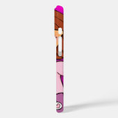 Meisje dat een wit konijnenroze hoesje met een wit (Achterkant / Links)