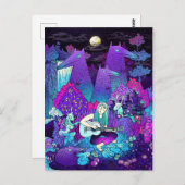 Meisje dat gitaar speelt briefkaart (Voorkant / Achterkant)