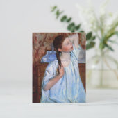 Meisje dat haar haar haar haar schikt | Mary Cassa Briefkaart (Staand voorkant)