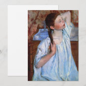 Meisje dat haar haar kamt | Mary Cassatt (Voorkant / Achterkant)