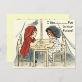 Meisje dat haar toekomst heeft verteld over uitvin kaart (Voorkant / Achterkant)