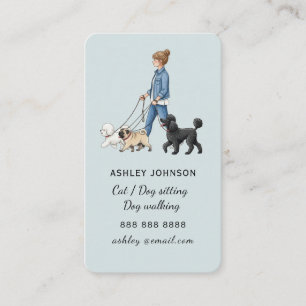 Meisje dat hond uitlaat Pet sitter Hondenuitlaatst Visitekaartje