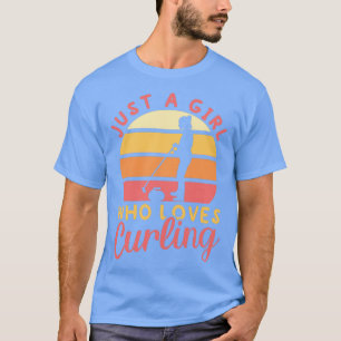 Meisje dat houdt van Curling Player Team Coach Cur T-shirt