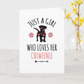 Meisje dat houdt van de eigenaar van Chiweenie Dog Kaart (Gele Bloem)