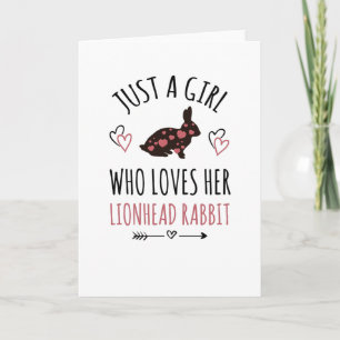Meisje dat houdt van haar Lionhead konijn eigenaar Kaart