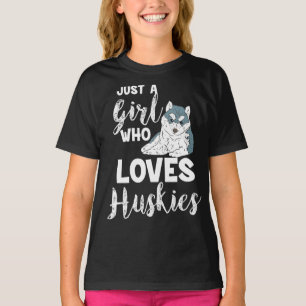 Meisje dat houdt van Huskies Siberian Husky Honden T-shirt