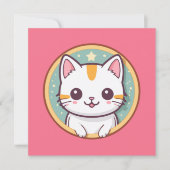 Meisje dat houdt van Kittens verjaardagsfeestje Kaart (Voorkant)