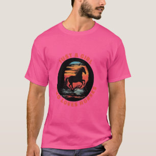 Meisje dat houdt van paarden Grappige Vrouwen Eque T-shirt
