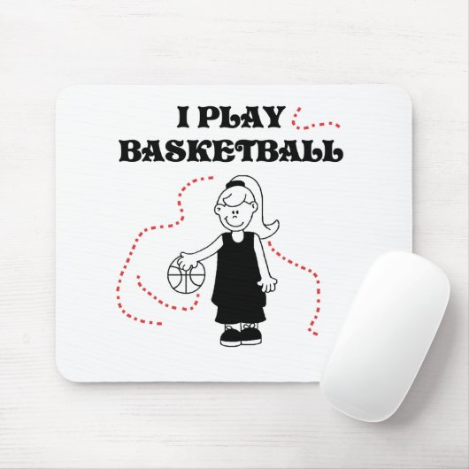 Meisje dat ik Basketball speel Muismat (Met muis)