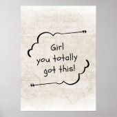 Meisje dat je dit helemaal hebt poster (Voorkant)