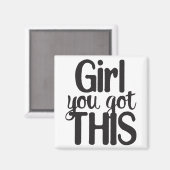 Meisje dat je helemaal dit ontwerp hebt magneet (Voorkant / Achterkant)