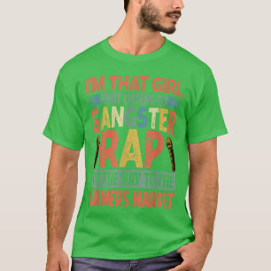 Meisje dat luistert naar de markt van de Gangster  T-shirt
