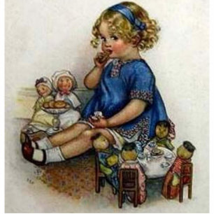  meisje dat met Dolls speelt Fotobeeldje Sleutelhanger