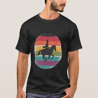 Meisje dat op paard rijdt Silhouette Zonsondergang T-shirt