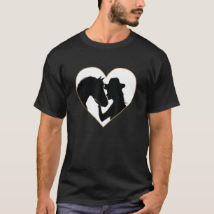 Meisje dat paard kust Hart Paardrijder Paard Voor T-shirt