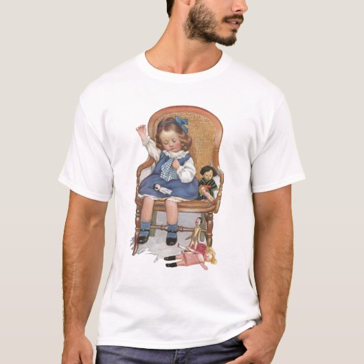 Meisje dat poppen naait t-shirt (Voorkant)
