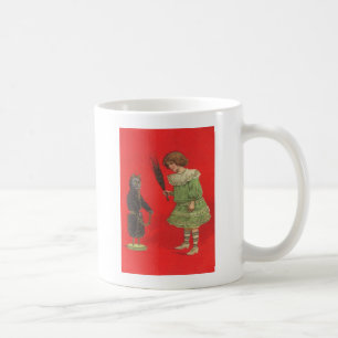 Meisje dat speelt met Krampus-pop Koffiemok