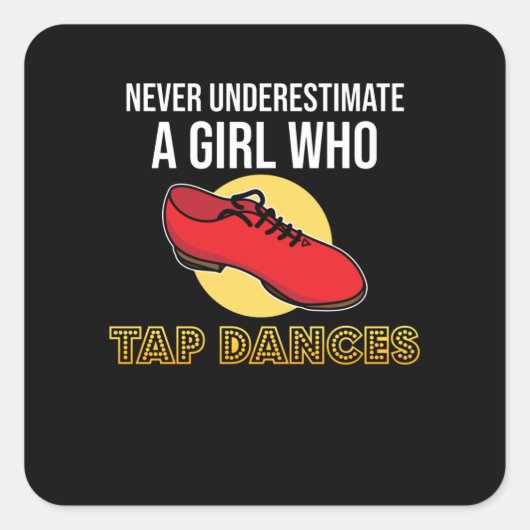 Meisje dat tipdansers danst vierkante sticker (Voorkant)