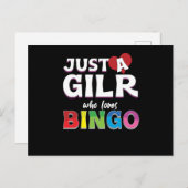 Meisje dat van Bingo Player Lucky Game Gamble Gift Briefkaart (Voorkant / Achterkant)