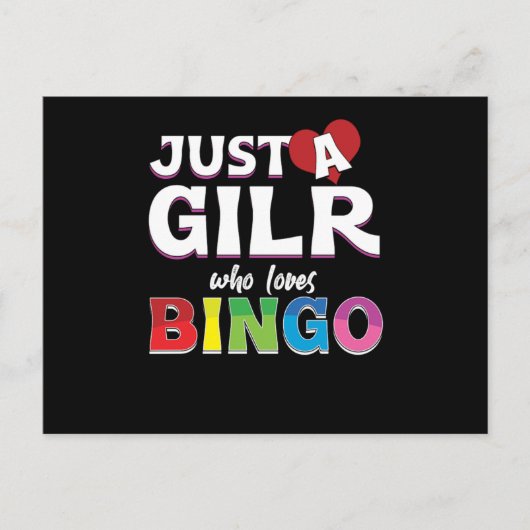 Meisje dat van Bingo Player Lucky Game Gamble Gift Briefkaart (Voorkant)