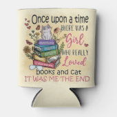 Meisje dat van boeken houdt blikjeskoeler (Voorkant)