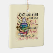 Meisje dat van boeken houdt keramisch ornament (Rechts)