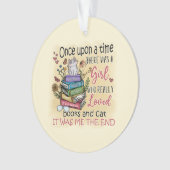 Meisje dat van boeken houdt ornament (voorkant)