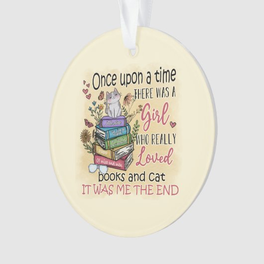 Meisje dat van boeken houdt ornament (voorkant)