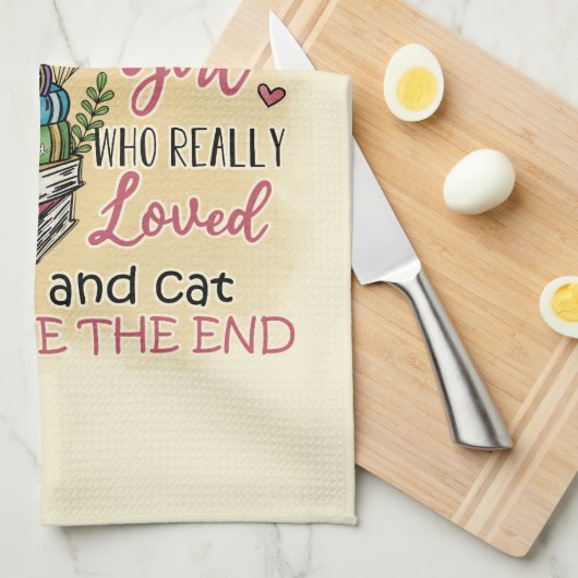 Meisje dat van boeken houdt theedoek (Quarter Fold)