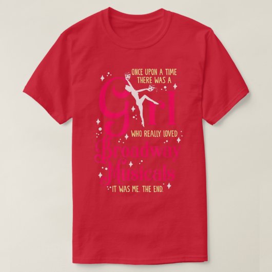 Meisje dat van Broadway Musicals theater houdt act T-shirt (Design voorkant)