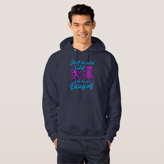 Meisje dat van Disk Golf  Ultimate Frisbee houdt Hoodie (Voorkant volledig)