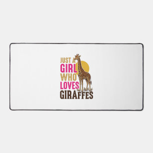 Meisje dat van Giraffen Houdt Vintage Giraffe T-sh Bureaumat