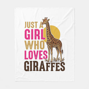 Meisje dat van Giraffen Houdt Vintage Giraffe T-sh Fleece Deken