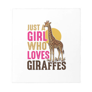 Meisje dat van giraffen houdt Vintage Giraffe T-sh Notitieblok