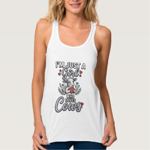 Meisje dat van koeien houdt Vintage leuk shirt ont