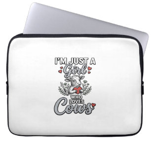 Meisje dat van koeien houdt Vintage leuk shirt ont Laptop Sleeve