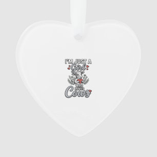 Meisje dat van koeien houdt Vintage leuk shirt ont Ornament
