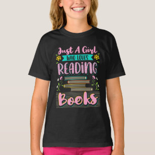 Meisje dat van lezen houdt, klaslokaal t-shirt
