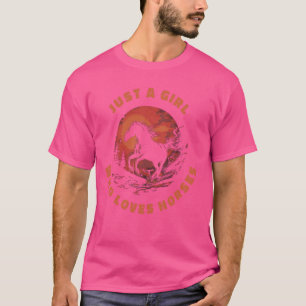 Meisje dat van paarden houdt Grappig Vrouwen uniek T-shirt