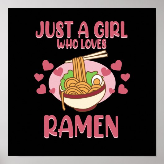 Meisje dat van Ramen Anime Kawaii Ramen Noodles Gr Poster (Voorkant)