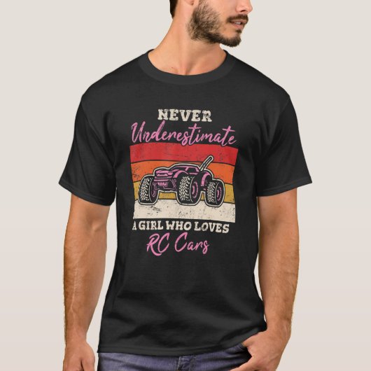 Meisje dat van RC Cars afstandsbediening racehobby T-shirt (Voorkant)