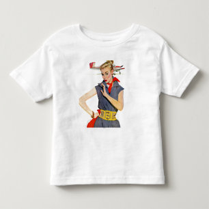 Meisje dat vliegvliegtuigen stort kinder shirts