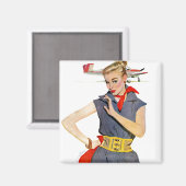 Meisje dat vliegvliegtuigen stort magneet (Voorkant / Achterkant)