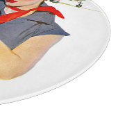 Meisje dat vliegvliegtuigen stort snijplank (Hoek)