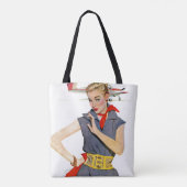 Meisje dat vliegvliegtuigen stort tote bag (Achterkant)